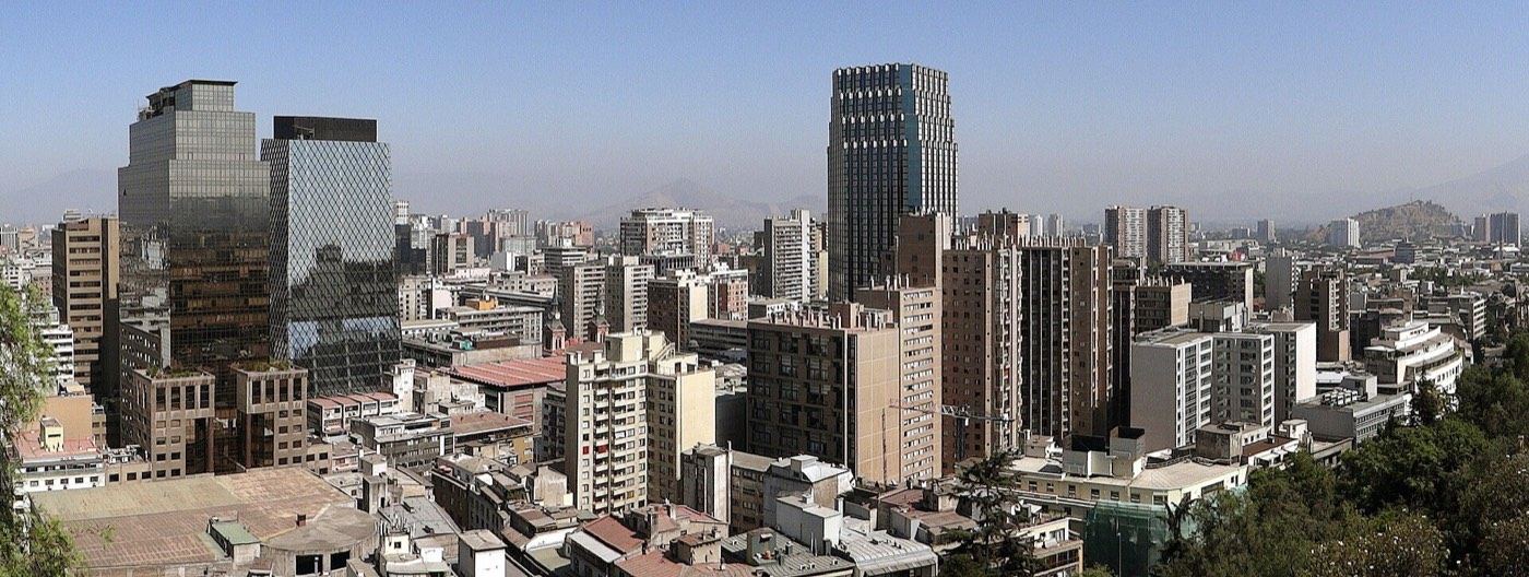Central Santiago de Chile with the hills behind