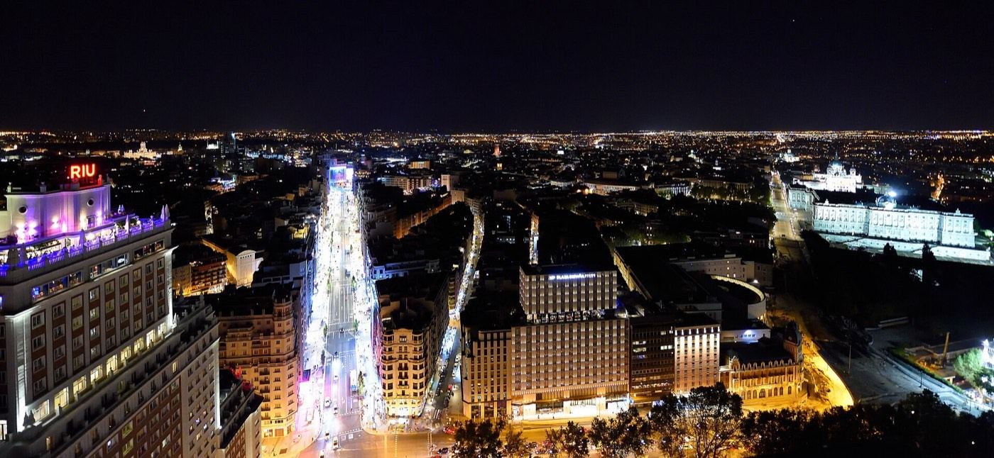 A night view across Madrid from above