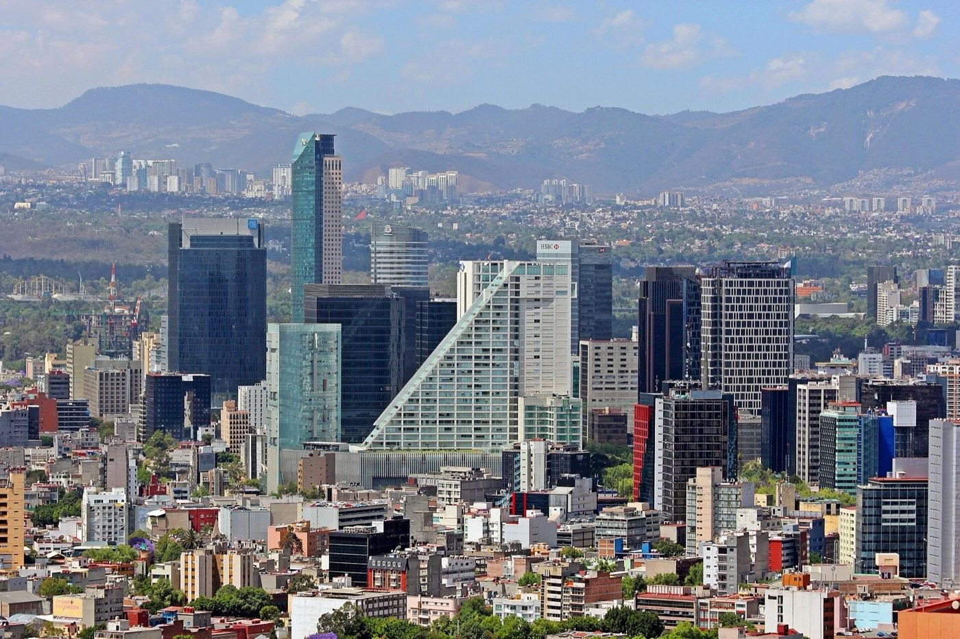 The Paseo de la Reforma skyline in Mexico City