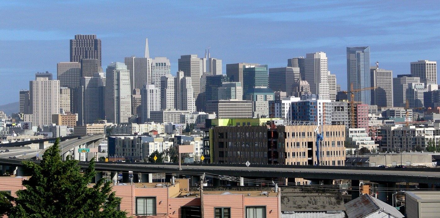 The downtown San Francisco skyline from Potrero Hill